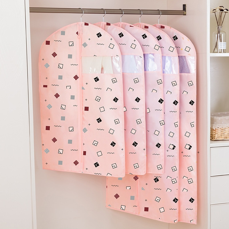 1 τεμάχιο εμπριμέ ρούχο Κάλυμμα σκόνης Πολύχρωμη τσάντα προστασίας κοστουμιού Κάλυμμα αποθήκευσης παλτό οικιακής ντουλάπας Θήκη προστασίας για παλτό