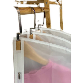Απλή τσάντα σκόνης 5 τμχ/σετ ρούχων Κρεμαστό κάλυμμα σκόνης οικιακά ρούχα Διαφανές κάλυμμα παλτό Κάλυμμα κοστουμιού Κρεμαστή τσέπη