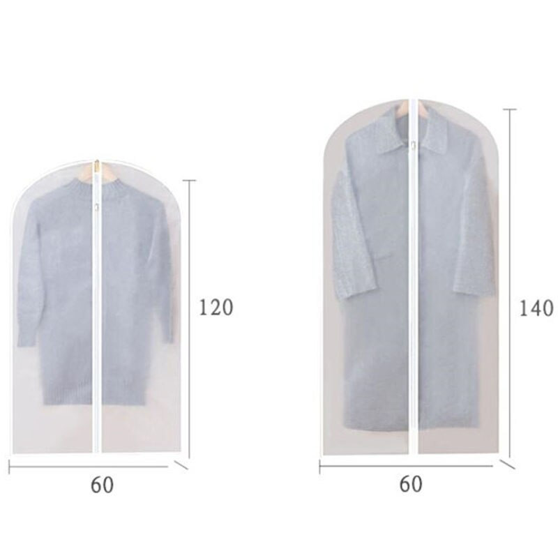 Paprastas dulkių maišelis 5 vnt / drabužių rinkinys Apsauginis dangtelis nuo dulkių pakabinamas buitiniai drabužiai permatomas palto užvalkalas kostiumo dangtelis pakabinamas kišenė