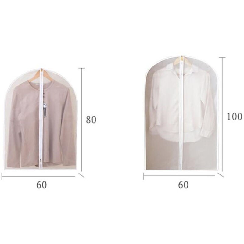 Paprastas dulkių maišelis 5 vnt / drabužių rinkinys Apsauginis dangtelis nuo dulkių pakabinamas buitiniai drabužiai permatomas palto užvalkalas kostiumo dangtelis pakabinamas kišenė