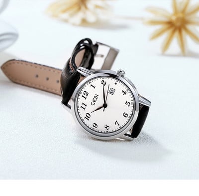 Dámske hodinky pre voľný čas s okrúhlym tvarom a remienkom z eko kože