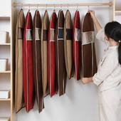 Ανάγλυφο μη υφαντό υφασμάτινο κάλυμμα σκόνης τσάντα κρεμαστή με φερμουάρ για ενδύματα Φόρεμα παλτό ενδυμάτων Προστατευτικό από σκόρο