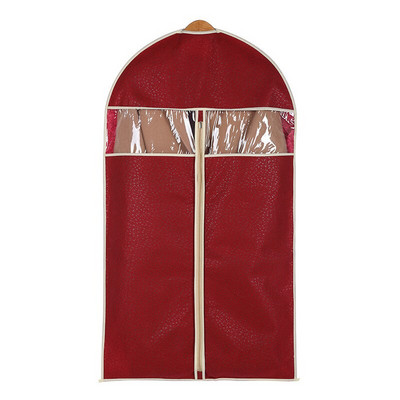 Ανάγλυφο μη υφαντό υφασμάτινο κάλυμμα σκόνης τσάντα κρεμαστή με φερμουάρ για ενδύματα Φόρεμα παλτό ενδυμάτων Προστατευτικό από σκόρο