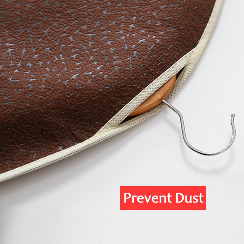 Ανάγλυφο μη υφαντό υφασμάτινο κάλυμμα σκόνης τσάντα κρεμαστή με φερμουάρ για ενδύματα Φόρεμα παλτό ενδυμάτων Προστατευτικό από σκόρο