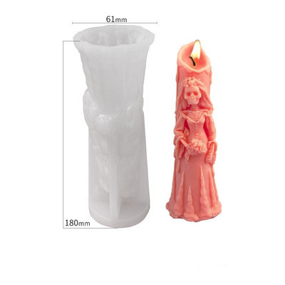 Halloween Duh mladenka mladoženja svijeća silikonski kalup DIY kostur bundeva izrada svijeća smola sapun kalup ukrasna svijeća Halloween