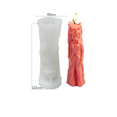 Halloween Duh mladenka mladoženja svijeća silikonski kalup DIY kostur bundeva izrada svijeća smola sapun kalup ukrasna svijeća Halloween