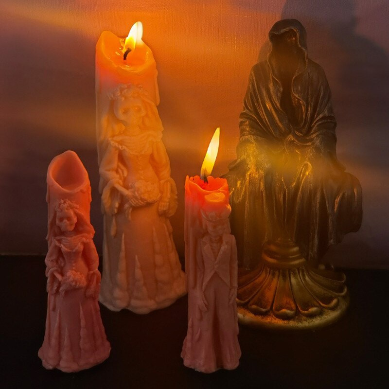 Halloween Duh mladenka mladoženja svijeća silikonski kalup DIY kostur bundeva izrada svijeća smola sapun kalup ukrasna svijeća Halloween