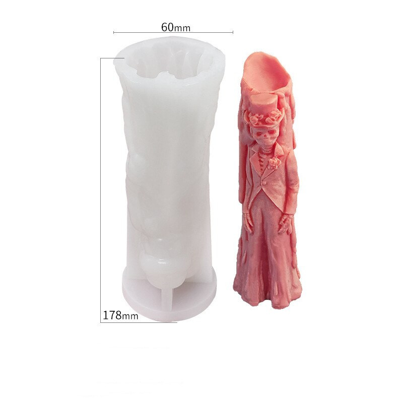 Halloween Duh mladenka mladoženja svijeća silikonski kalup DIY kostur bundeva izrada svijeća smola sapun kalup ukrasna svijeća Halloween