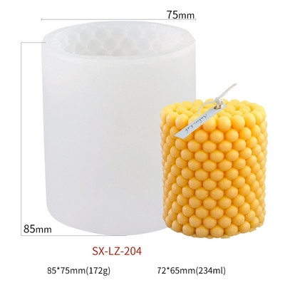 Palli silindriline küünal, silikoonvorm, DIY geomeetriline küünla valmistamise tööriist seep, kalivaik, hallitusvaha jõulukinkide käsitöötarbed