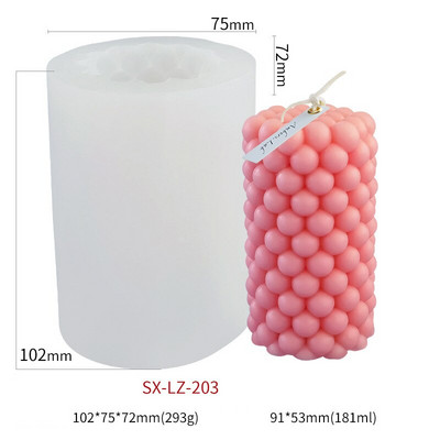 Palli silindriline küünal, silikoonvorm, DIY geomeetriline küünla valmistamise tööriist seep, kalivaik, hallitusvaha jõulukinkide käsitöötarbed