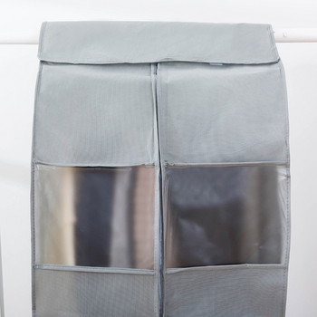 Κρεμαστή τσάντα αποθήκευσης ρούχων τρισδιάστατη μη υφαντή ντουλάπα Παλτό κάλυμμα σκόνης Οπτικό παράθυρο Φόρεμα θήκη με προστασία από τη σκόνη Οργανωτή ντουλάπα ΓκριΧρώμα