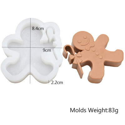 3D-jõulupuu silikoonküünla vorm DIY käsitsi valmistatud piparkoogimees aromaatne seebivaiguvormid jõulukingituseks kodukaunistustarbed