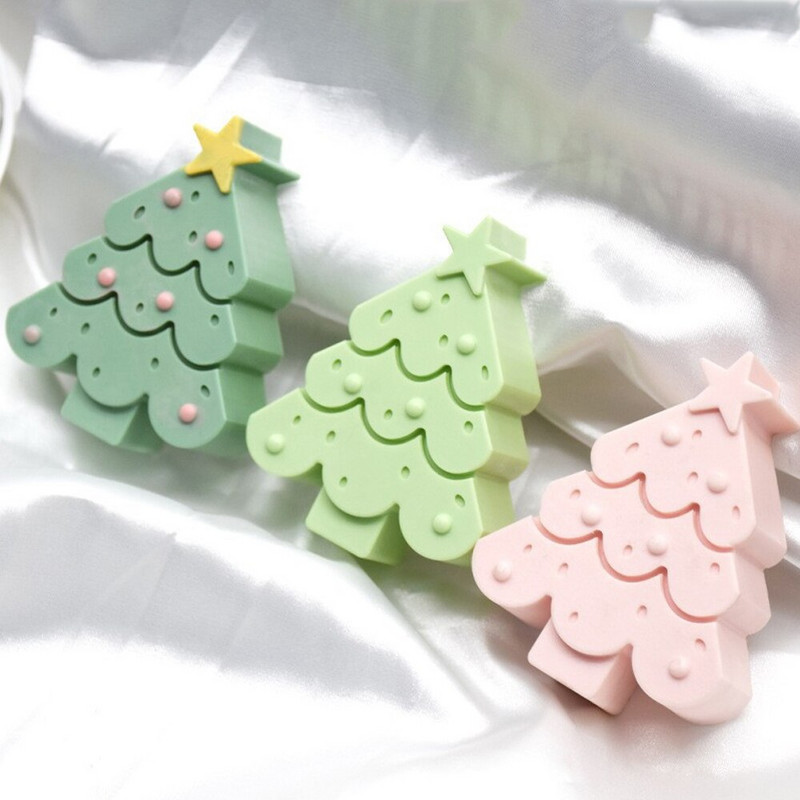 3D-jõulupuu silikoonküünla vorm DIY käsitsi valmistatud piparkoogimees aromaatne seebivaiguvormid jõulukingituseks kodukaunistustarbed
