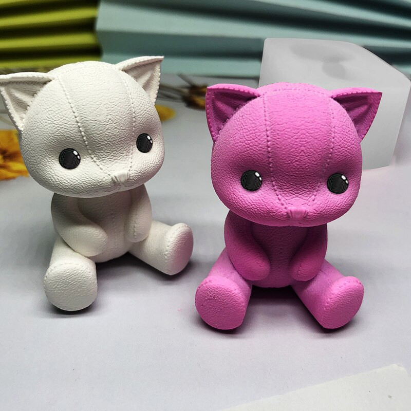 Νέα 3D φόρμα σιλικόνης για γατάκι DIY Εποξειδική σοκολατένια τούρτα Φοντάν Δερμάτινο Γύψινο Κερί Γάτα