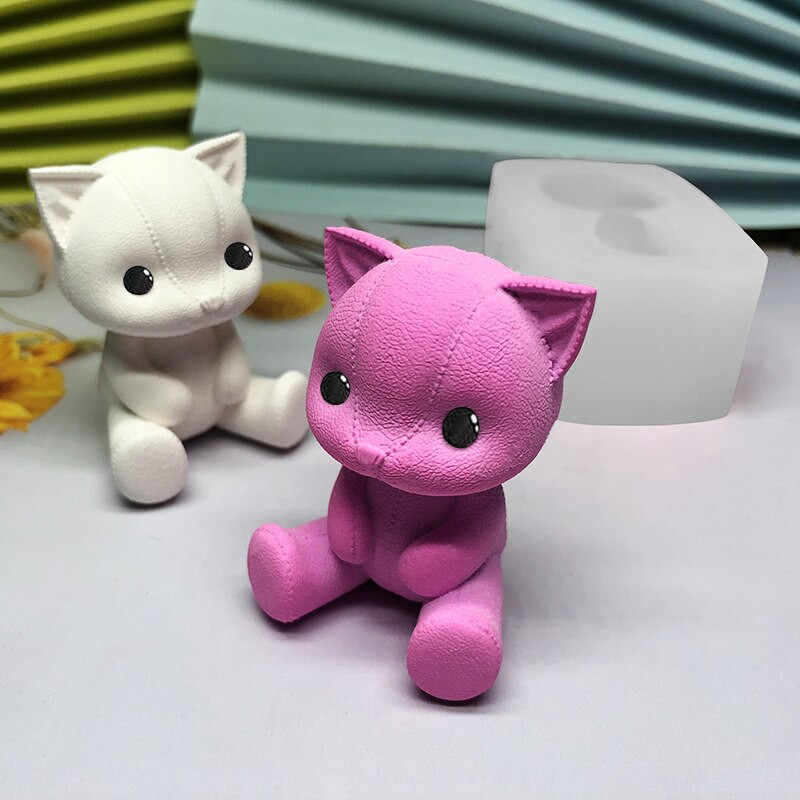 Νέα 3D φόρμα σιλικόνης για γατάκι DIY Εποξειδική σοκολατένια τούρτα Φοντάν Δερμάτινο Γύψινο Κερί Γάτα