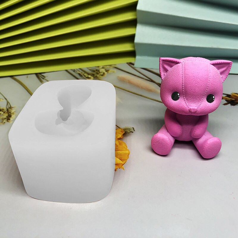 Νέα 3D φόρμα σιλικόνης για γατάκι DIY Εποξειδική σοκολατένια τούρτα Φοντάν Δερμάτινο Γύψινο Κερί Γάτα