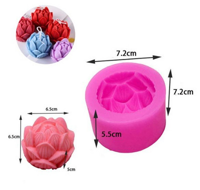 Παιώνια Lotus Λουλούδι Κερί Καλούπι Χειροποίητο Σαπούνι Αρωματοθεραπείας Κόλλα Γύψου Καλούπι Ψήσιμο Καλούπια για Κερί Σοκολάτας Δώρα διακόσμησης σπιτιού