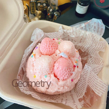 Направи си сам ягодов сладолед Ръчно изработена форма за сапун за свещи Силиконова форма Форма за плодове Изработка на кубчета лед