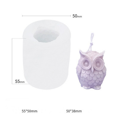 3D öökulli küünla silikoonvorm DIY käsitsi valmistatud vaiguvorm aroomiteraapia küünla kipsvormi seebi valmistamine kodukaunistuse käsitöö