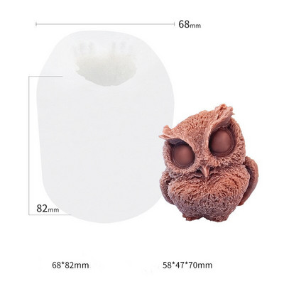 3D öökulli küünla silikoonvorm DIY käsitsi valmistatud vaiguvorm aroomiteraapia küünla kipsvormi seebi valmistamine kodukaunistuse käsitöö