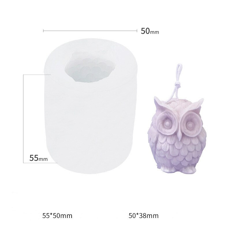 3D öökulli küünla silikoonvorm DIY käsitsi valmistatud vaiguvorm aroomiteraapia küünla kipsvormi seebi valmistamine kodukaunistuse käsitöö