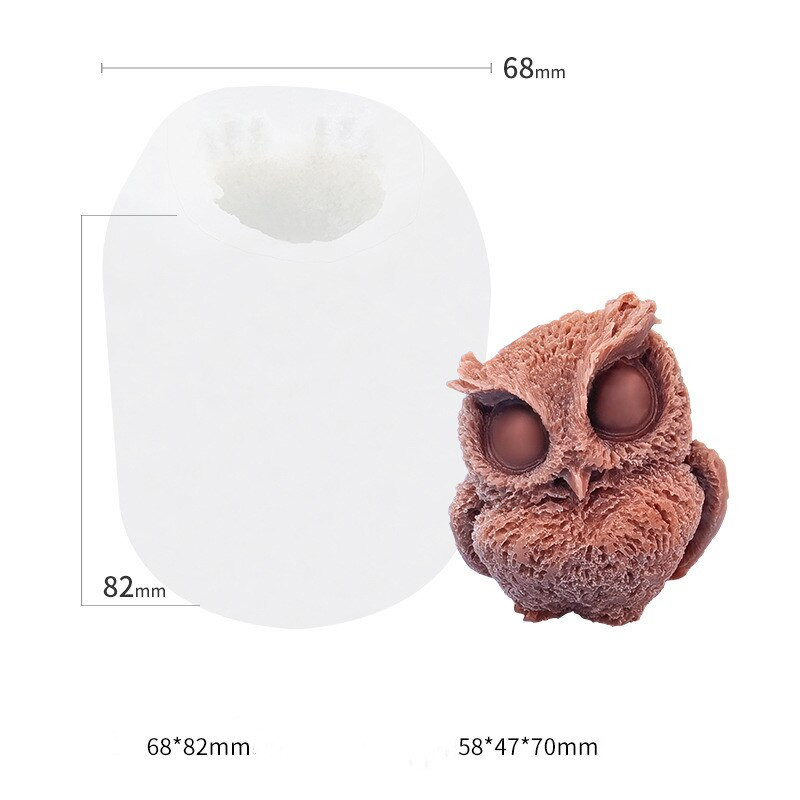 3D öökulli küünla silikoonvorm DIY käsitsi valmistatud vaiguvorm aroomiteraapia küünla kipsvormi seebi valmistamine kodukaunistuse käsitöö