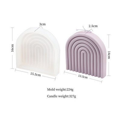 3D Geometric Big Arch Aromatherapy Mold Form Candle Molds Handmade Diy Candle Making Kit Forms Resin Mold Arts