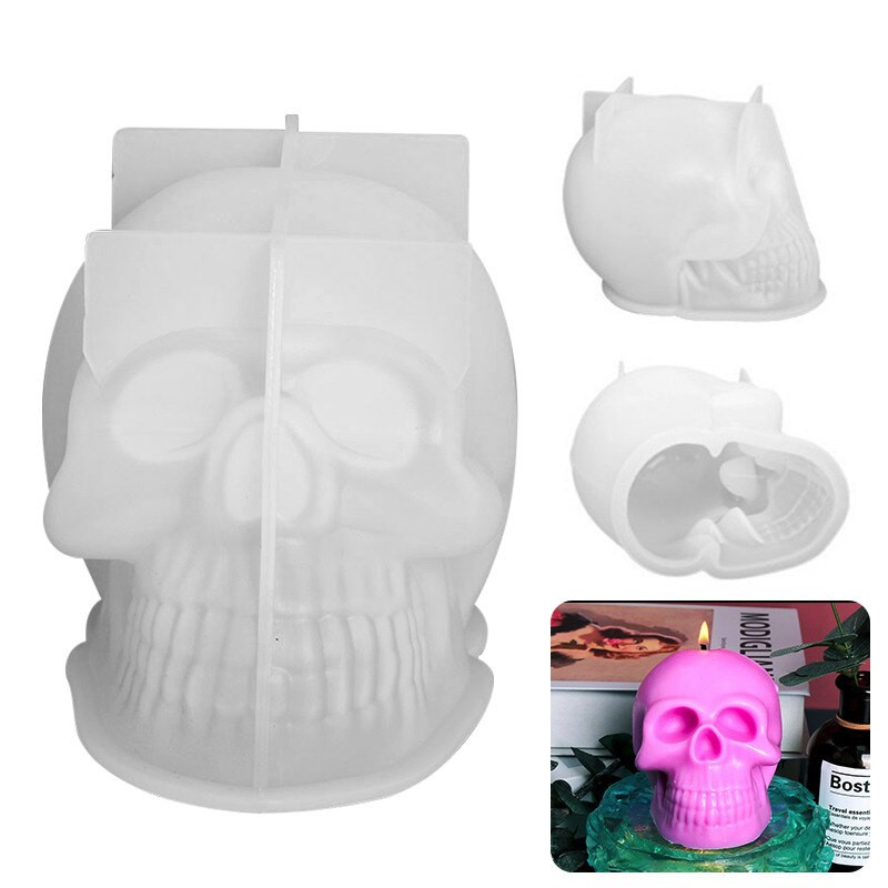 Καλούπι σιλικόνης Big Pink Skull για Χειροποίητη Διακόσμηση Επιτραπέζιου Σώματος Γύψου εποξειδικής ρητίνης Αρωματοθεραπείας Κερί σιλικόνης#