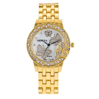 Γυναικείο κομψό ρολόι με πεταλούδες και πέτρες