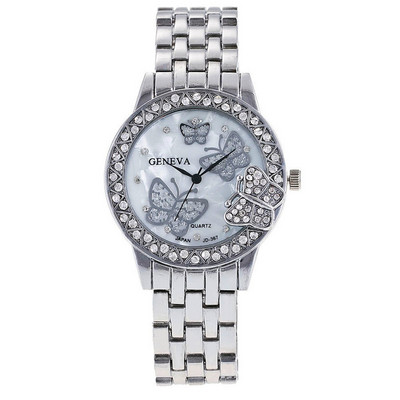 Γυναικείο κομψό ρολόι με πεταλούδες και πέτρες