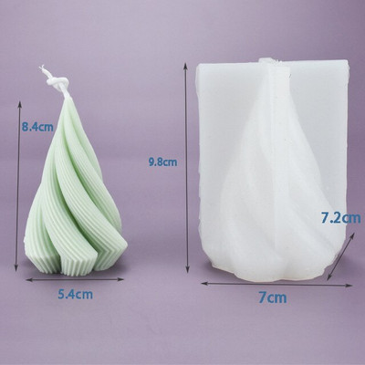 Apstraktno božićno drvce Kalup za kockice leda od sapuna i smole Geometrijski stožasti silikonski kalup za svijeće s navojem Europski ukrasni ukras