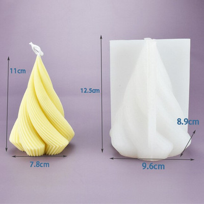 Apstraktno božićno drvce Kalup za kockice leda od sapuna i smole Geometrijski stožasti silikonski kalup za svijeće s navojem Europski ukrasni ukras