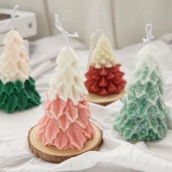 3D восъчна свещ за коледна елха Силиконова форма Коледен подарък Направи си сам Десерт желе Сладолед Форми за печене Ръчно изработени форми за занаяти от ароматна глина