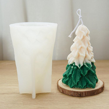 3D восъчна свещ за коледна елха Силиконова форма Коледен подарък Направи си сам Десерт желе Сладолед Форми за печене Ръчно изработени форми за занаяти от ароматна глина