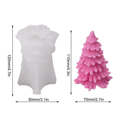 Τρισδιάστατο κερί Χριστουγεννιάτικου δέντρου Φόρμα σιλικόνης Χριστουγεννιάτικο δώρο DIY Ζελέ παγωτό καλούπια ψησίματος Χειροποίητη φόρμα αρώματος από πηλό
