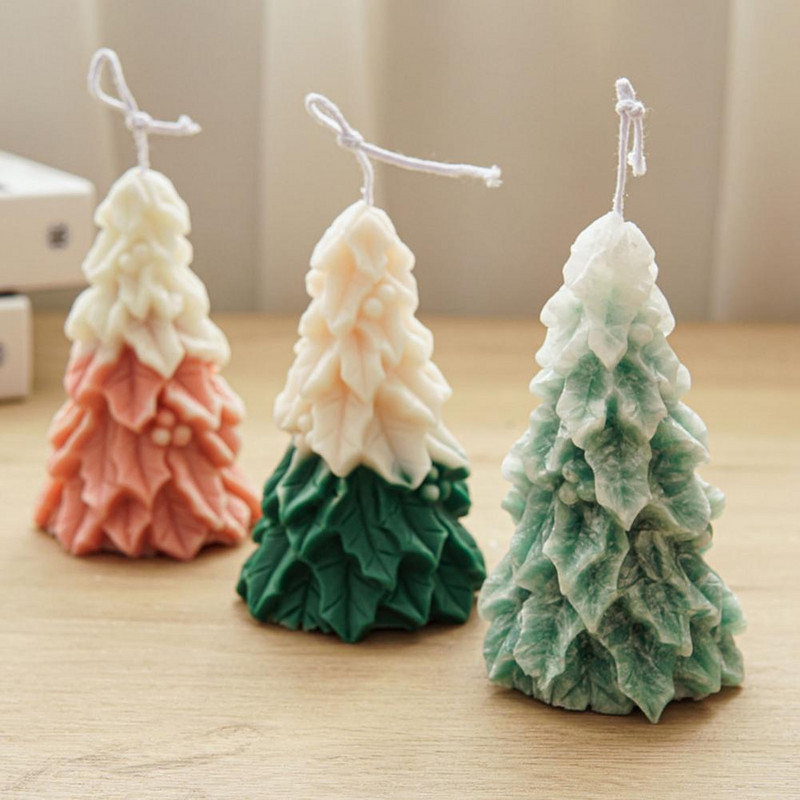 Τρισδιάστατο κερί Χριστουγεννιάτικου δέντρου Φόρμα σιλικόνης Χριστουγεννιάτικο δώρο DIY Ζελέ παγωτό καλούπια ψησίματος Χειροποίητη φόρμα αρώματος από πηλό