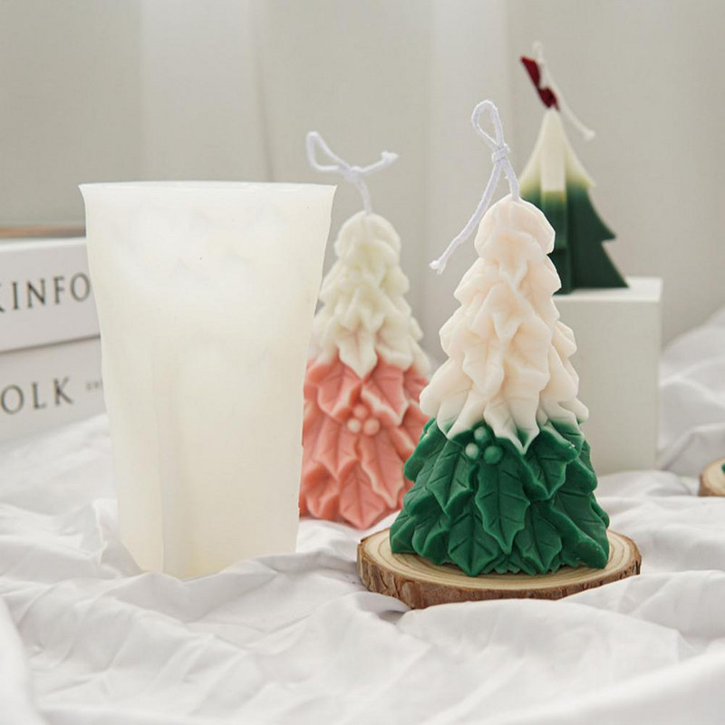 Τρισδιάστατο κερί Χριστουγεννιάτικου δέντρου Φόρμα σιλικόνης Χριστουγεννιάτικο δώρο DIY Ζελέ παγωτό καλούπια ψησίματος Χειροποίητη φόρμα αρώματος από πηλό