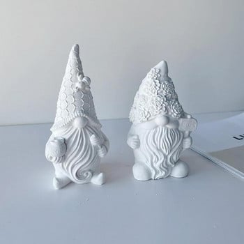 Xmas 3D Gnome Силиконова форма Безлична форма от смола на Дядо Коледа Форми за сапун за Направи си сам Занаяти Декорация на торта Консумативи за правене на свещи