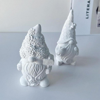 Xmas 3D Gnome Силиконова форма Безлична форма от смола на Дядо Коледа Форми за сапун за Направи си сам Занаяти Декорация на торта Консумативи за правене на свещи