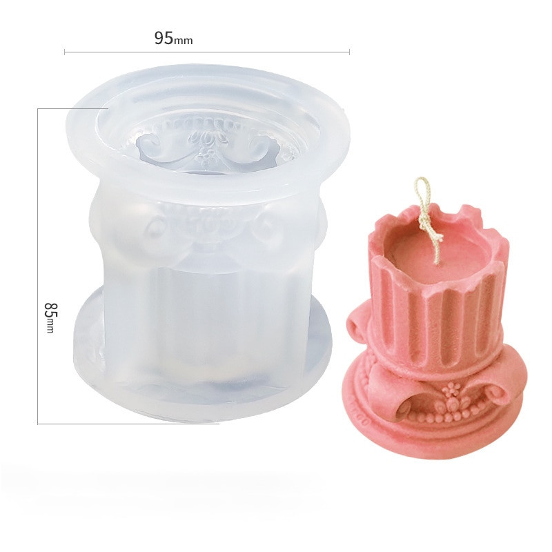 Europski stil Retro rimski stup Svijeća Silikonski kalup Ručno izrađeni DIY kalupi za pečenje Gipsani kalupi za sapun Pokloni Zanatsko uređenje doma