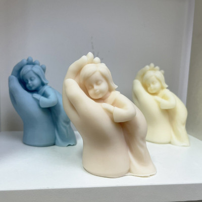 Mother Love Hand Silicone Candle Mother for DIY Mother`s Hand Portrait Aromatic Candle Making Soap Resin Γύψινα καλούπια Διακόσμηση σπιτιού