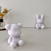 Nou drăguț 3d iepuraș perla urs matriță din silicon DIY lumânare lucrată manual model de aromaterapie festival decorare acasă formarea tencuielii