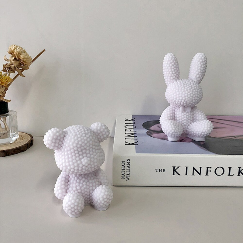 Nou drăguț 3d iepuraș perla urs matriță din silicon DIY lumânare lucrată manual model de aromaterapie festival decorare acasă formarea tencuielii