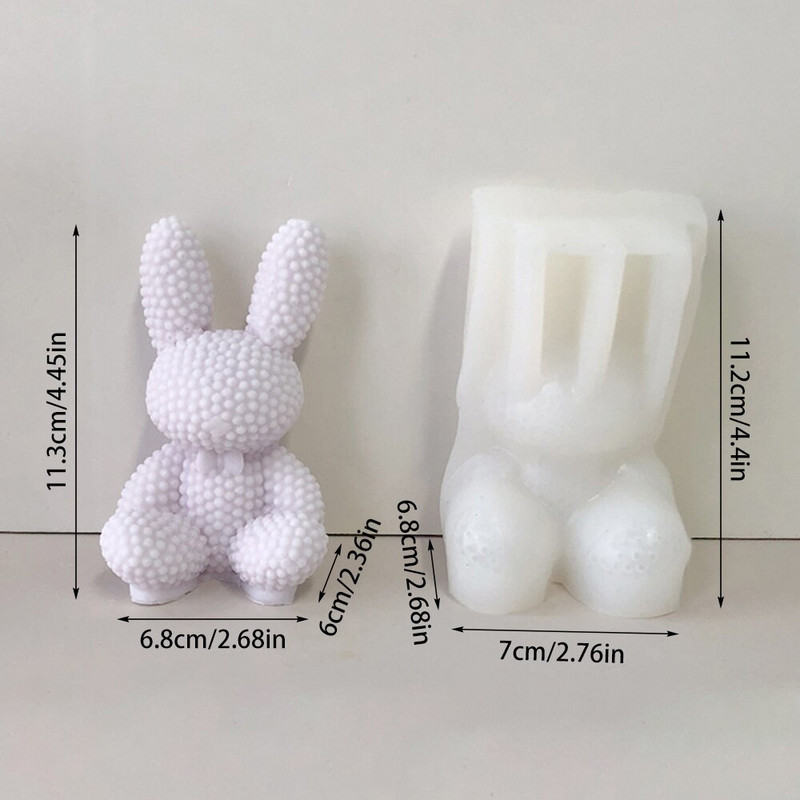 Nou drăguț 3d iepuraș perla urs matriță din silicon DIY lumânare lucrată manual model de aromaterapie festival decorare acasă formarea tencuielii