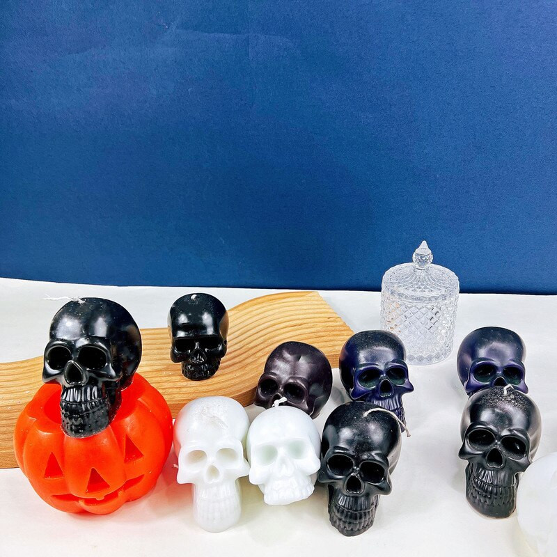 3D Skull Grimace Pumpkin Candle Mold DIY Προμήθειες κατασκευής κεριών για ζώα σαπούνι ρητίνη άργιλος φόρμα δίσκος πάγου Φιτίλι Χάλοουιν Δώρα Χειροτεχνία