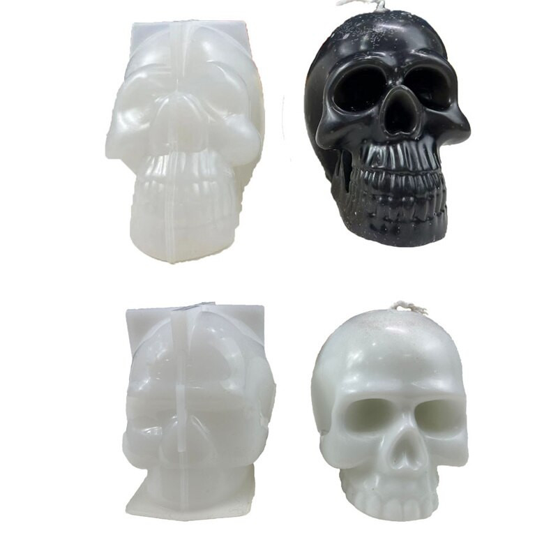 3D Skull Grimace Pumpkin Candle Mold DIY Προμήθειες κατασκευής κεριών για ζώα σαπούνι ρητίνη άργιλος φόρμα δίσκος πάγου Φιτίλι Χάλοουιν Δώρα Χειροτεχνία