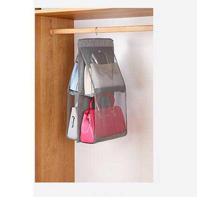 Beež/hall läbipaistev kott rippuva majapidamise riidekapi tolmukindla hoiustamise käekoti korrastaja