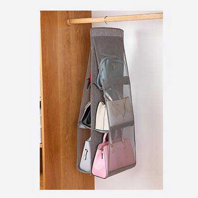 Beež/hall läbipaistev kott rippuva majapidamise riidekapi tolmukindla hoiustamise käekoti korrastaja