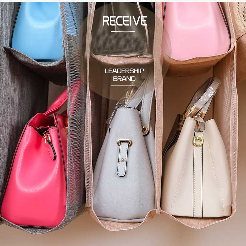 Beež/hall läbipaistev kott rippuva majapidamise riidekapi tolmukindla hoiustamise käekoti korrastaja