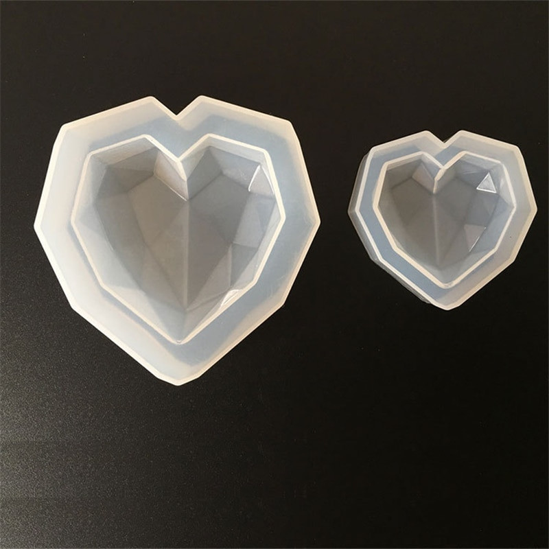 2tk Love Heart Seebivormid 3D Teemantküünla kujuga silikoonvorm Koogikaunistus Šokolaadiküpsise deko Küpsetustööriist küünlavorm